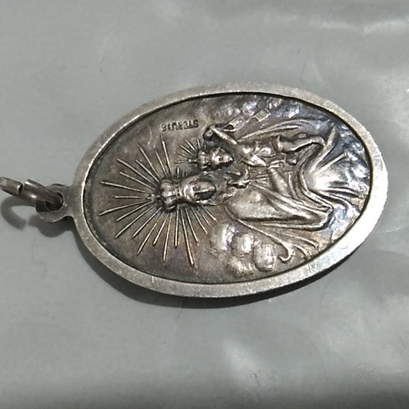 Antique I Am A Catholic Call A Priest 925 Sterling Silver Pendant - Picture 2 of 7